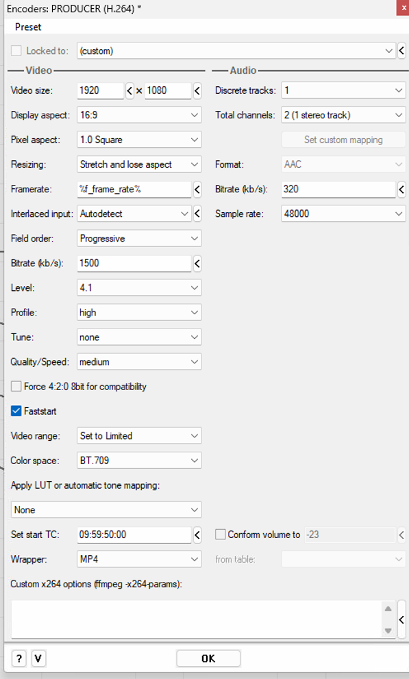 FFASTRANS MP4 Output Settings