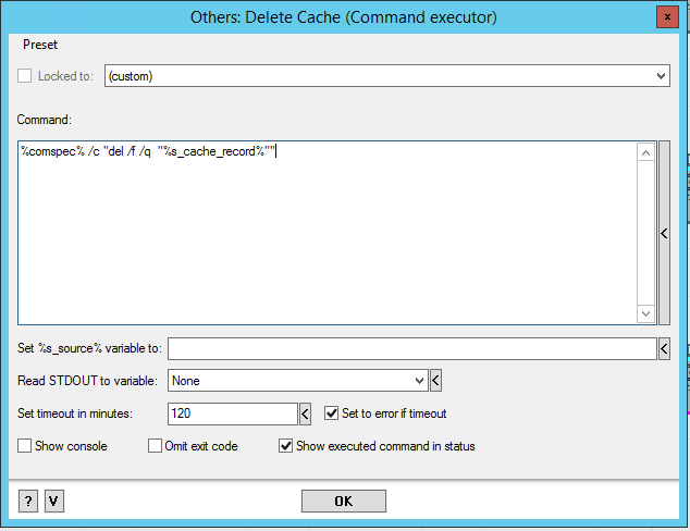 Delete Cache (Command Executor)